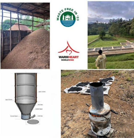 Biochar system cleaning coffee wastewater in Ethiopia