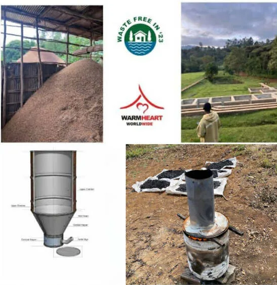 Biochar system cleaning coffee wastewater in Ethiopia