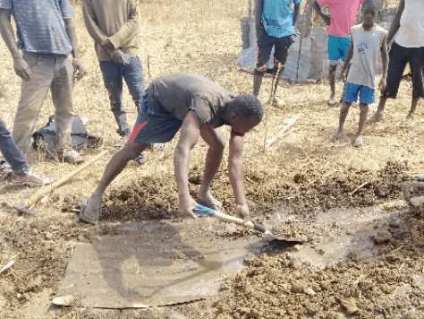 Sealing biochar trench