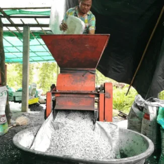 Turning styrofoam into recycled bricks